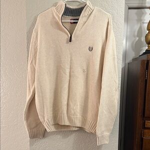 NWT Chaps Men's Cream Sweater with Half-Zip